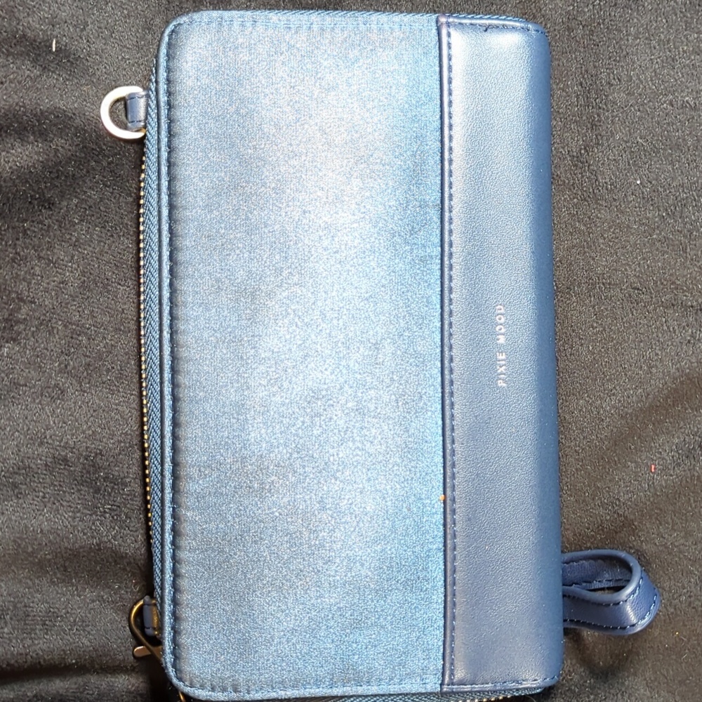 Pixie Mood Cameron blue and shimmery Wristlet Very Gently Used. Vegan leather